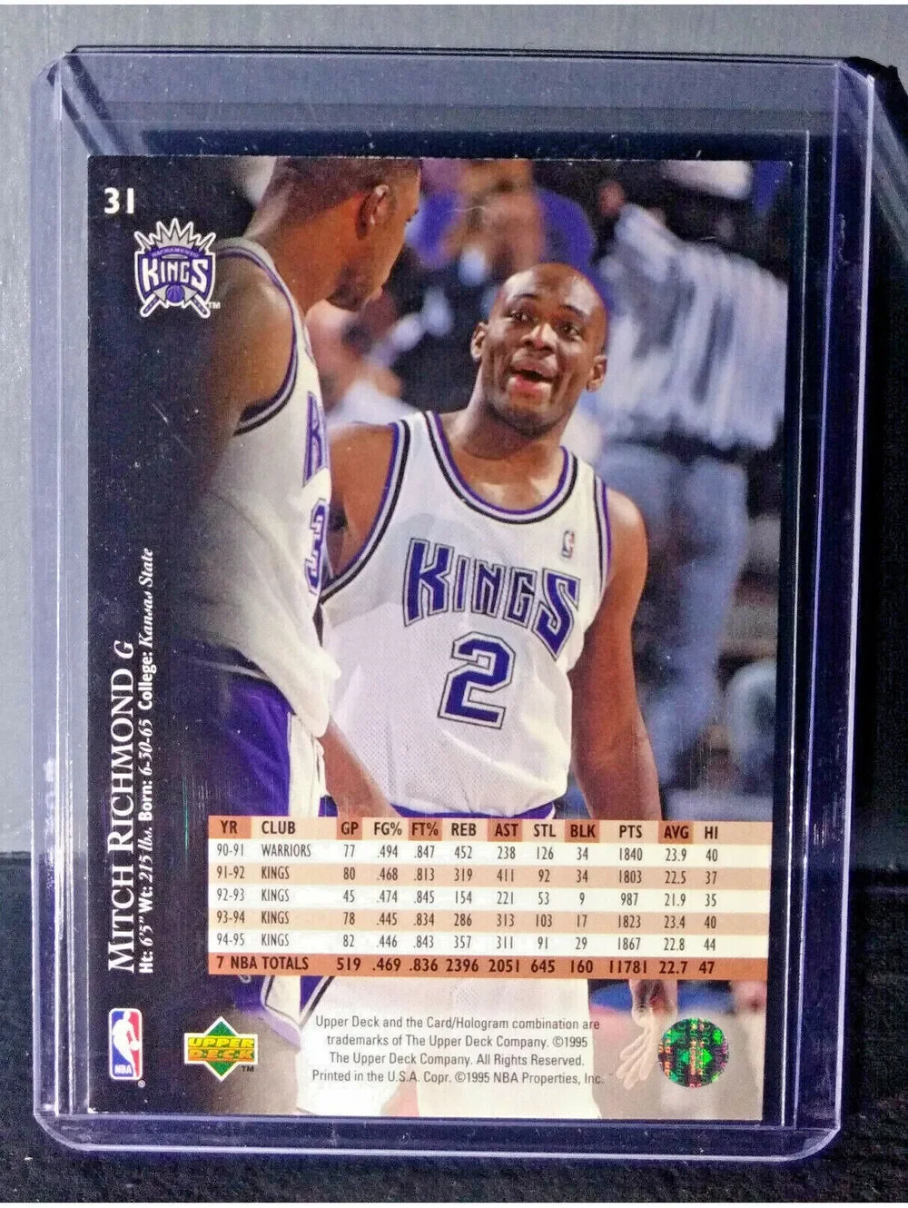 1995-96 Upper Deck Mitch Richmond #31 Basketball Card